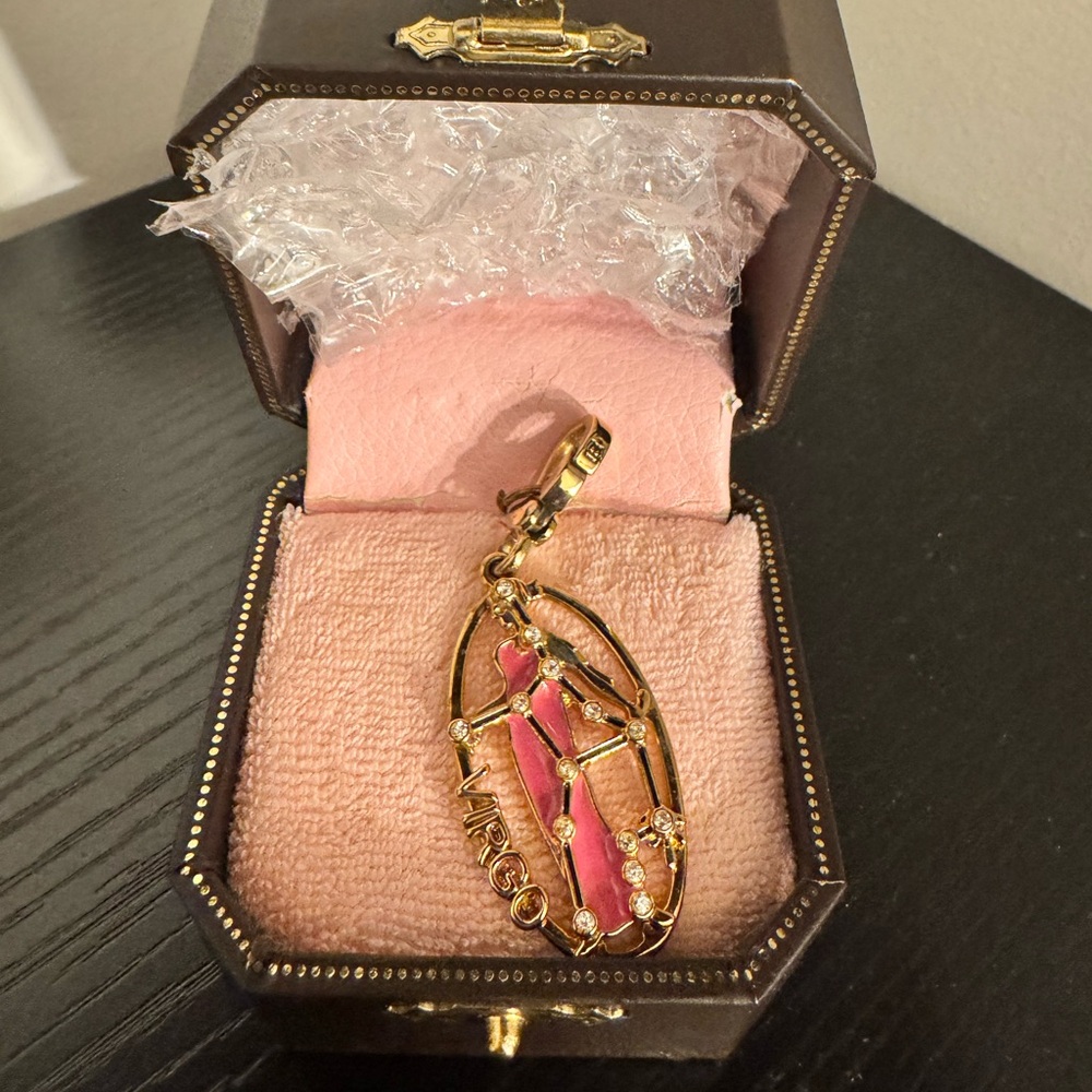 Juicy Couture Gold and Pink Virgo Necklace
